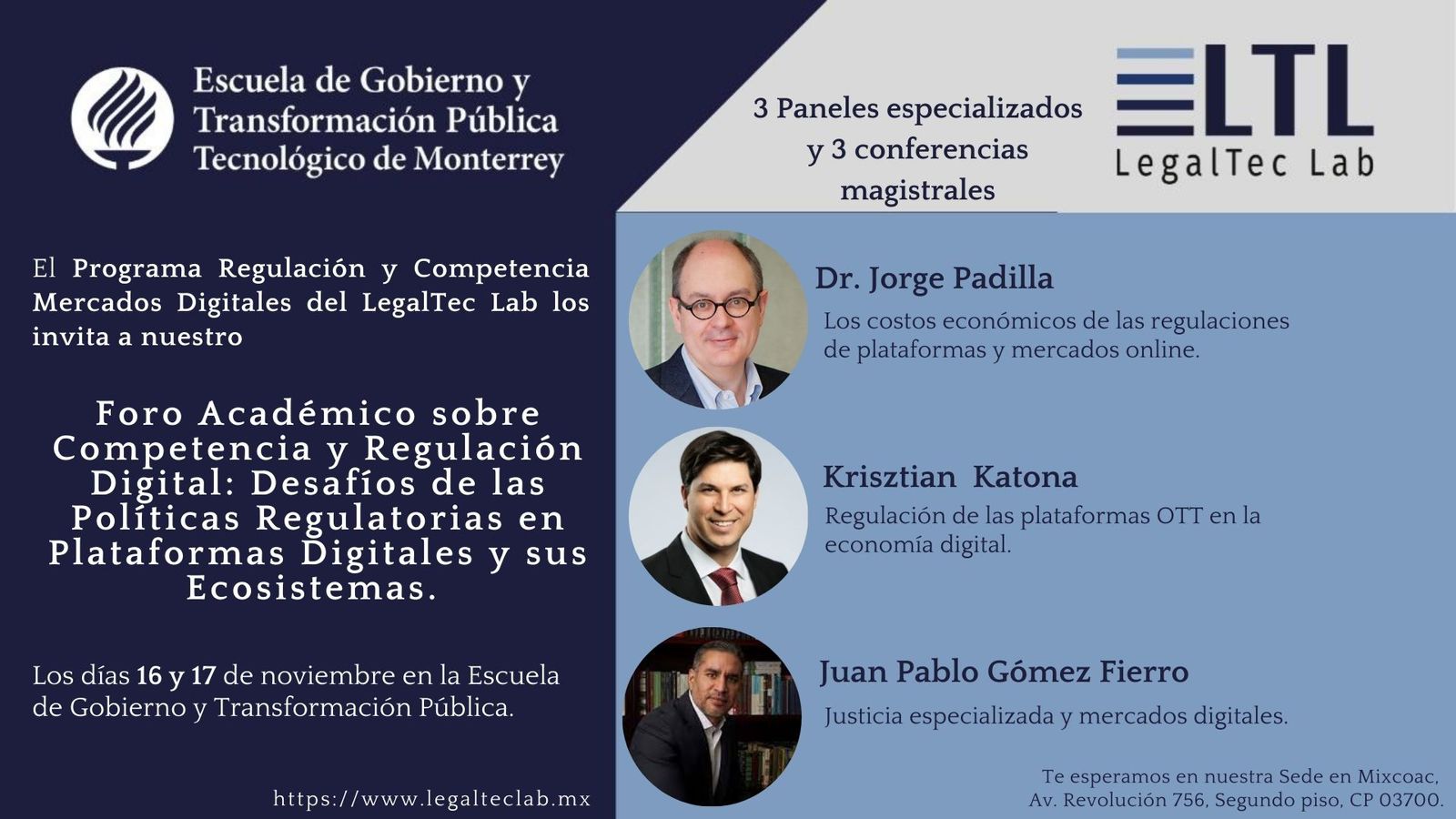 Foro Académico sobre Competencia y Regulación Digital: Desafíos de las Políticas Regulatorias en Plataformas Digitales y sus Ecosistemas.